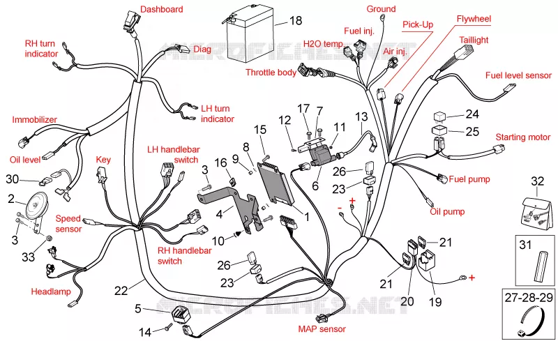 Circuit electrique I Aprilia APRILIA-SCOOTER 50 SR 2007  SR H2O NEW (Di-Tech)