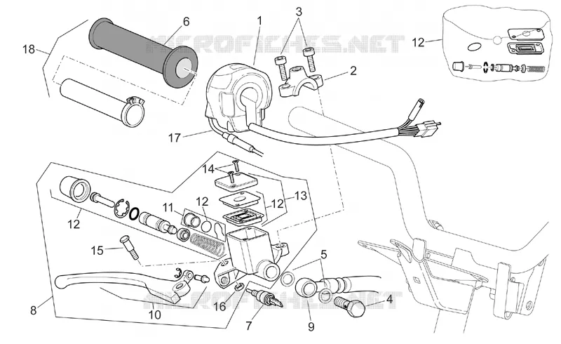 Commandes dte Aprilia APRILIA-SCOOTER 50 SR 2006  SR H2O NEW (Di-Tech)
