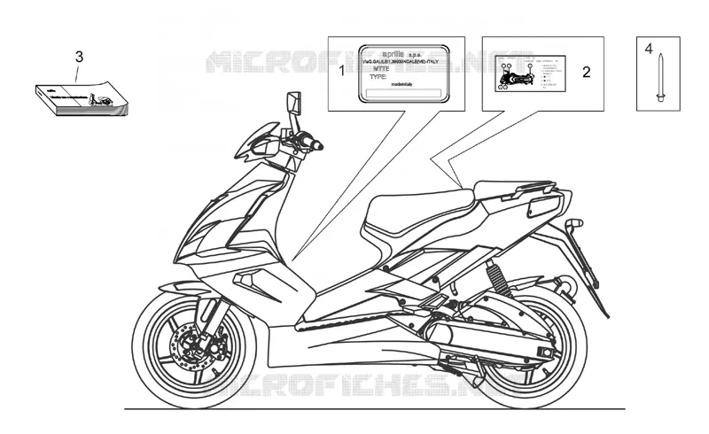 Plaquette et manuel Aprilia APRILIA-SCOOTER 50 SR 2004  SR H2O NEW (Di-Tech)