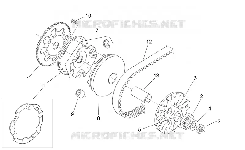 Variateur Aprilia APRILIA-SCOOTER 50 SR 2007  SR H2O NEW (Di-Tech)
