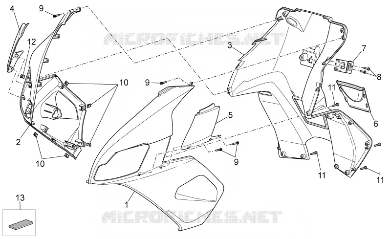 Carrosserie av. III Aprilia APRILIA-SCOOTER 50 SR 2005  SR H2O NEW (IE+Carb.)