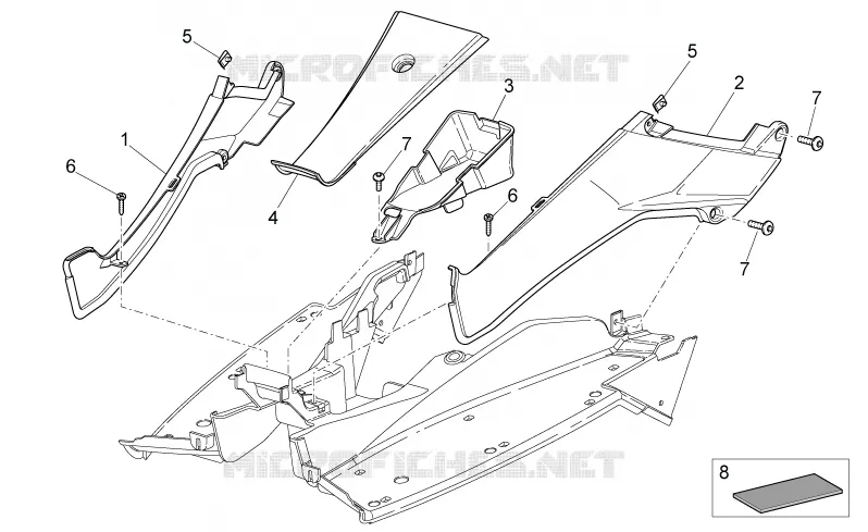 Carrosserie centrale I Aprilia APRILIA-SCOOTER 50 SR 2004  SR H2O NEW (IE+Carb.)