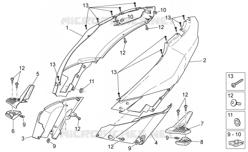 Carrosserie posterieure I Aprilia APRILIA-SCOOTER 50 SR 2006  SR H2O NEW (IE+Carb.)