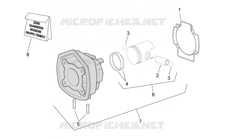 Cylindre av.piston Aprilia APRILIA-SCOOTER 50 SR 2009  SR H2O NEW (IE+Carb.)