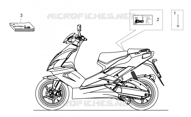Plaquette et manuel Aprilia APRILIA-SCOOTER 50 SR 2005  SR H2O NEW (IE+Carb.)
