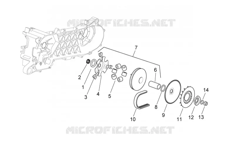 Variateur Aprilia APRILIA-SCOOTER 50 SR 2004  SR H2O NEW (IE+Carb.)