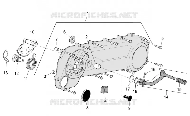 Couvercle transmission Aprilia APRILIA-SCOOTER 50 SR 2011  SR IE+Carb.