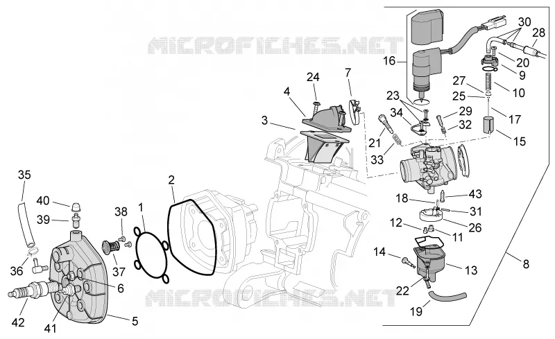 Culasse/Carburateur Aprilia APRILIA-SCOOTER 50 SR 2014  SR IE+Carb.