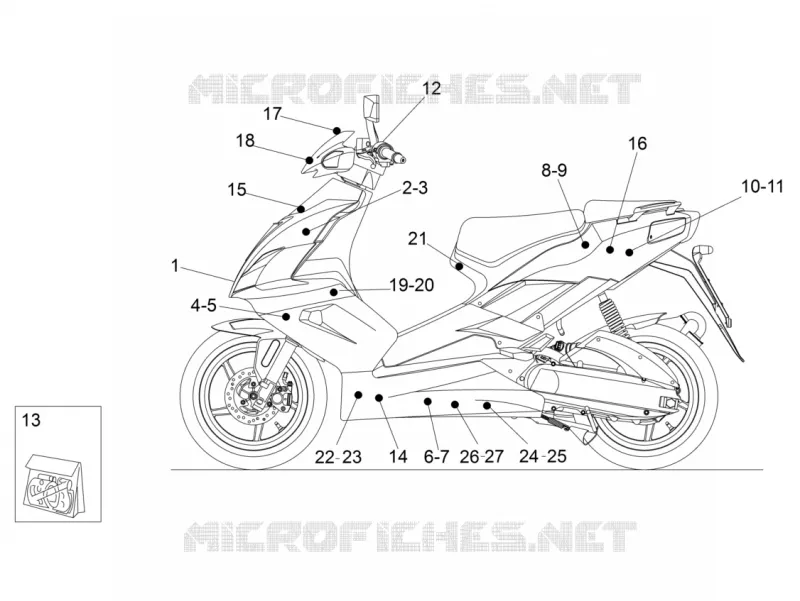 Décalco Aprilia APRILIA-SCOOTER 50 SR 2014  SR IE+Carb.