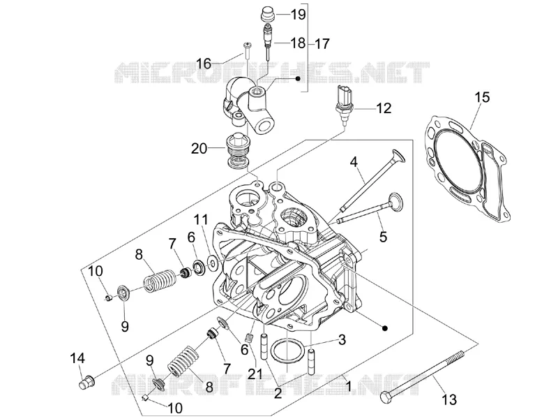 Ensemble culasse - Soupape Aprilia APRILIA-SCOOTER 125 SR 2012  SR MAX