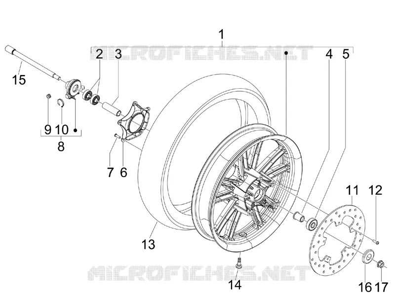 Roue avant Aprilia APRILIA-SCOOTER 125 SR 2013  SR MAX