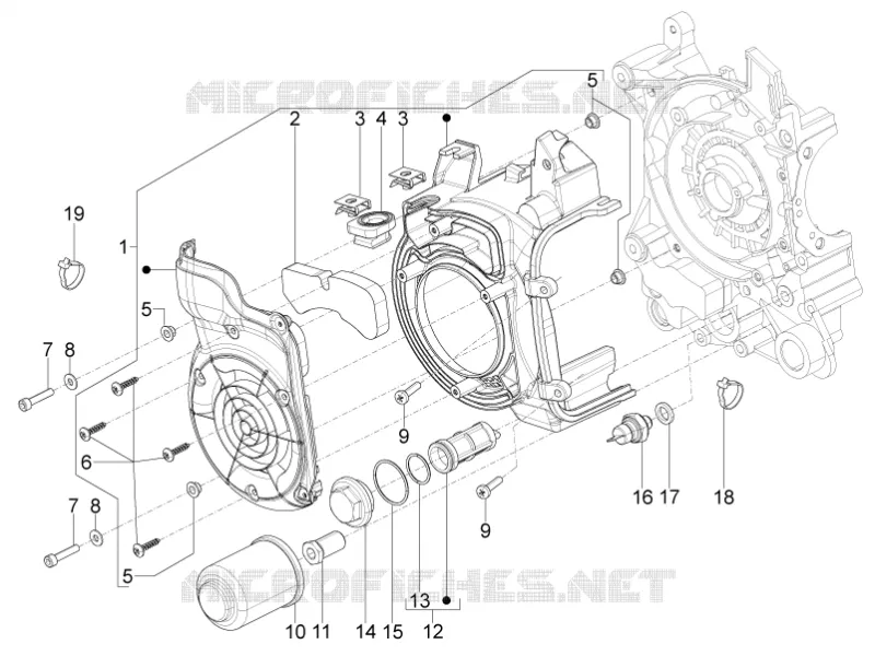Couvercle volant magnetique - Filtre à huile Aprilia APRILIA-SCOOTER 125 SR 2013  SR Motard 4T E3
