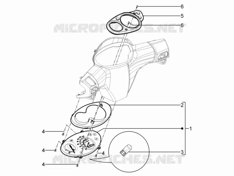 Groupe instruments - Cruscotto Aprilia APRILIA-SCOOTER 125 SR 2013  SR Motard 4T E3