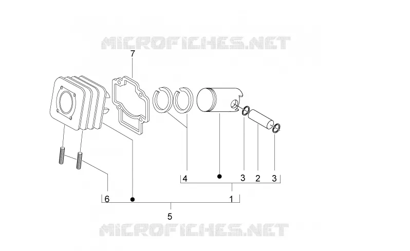 Groupe cylindre-piston-axe Aprilia APRILIA-SCOOTER 50 SR 2012  SR Motard 2T E3