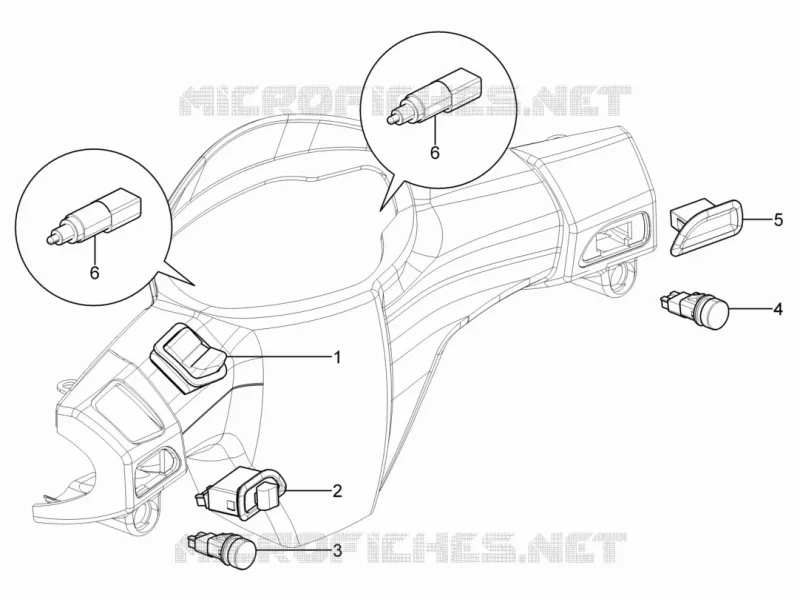Inverseurs - Commutateurs - Boutons - Interrupteurs Aprilia APRILIA-SCOOTER 50 SR 2012  SR Motard 2T E3