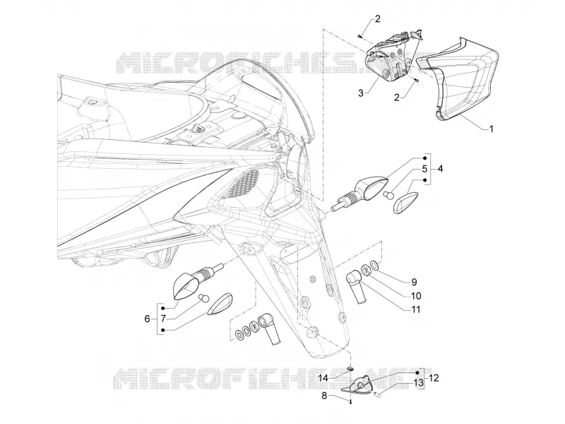 Eclairages arrière - Clignotants Aprilia APRILIA-SCOOTER 850 SRV 2012  SRV 4T 8V E3