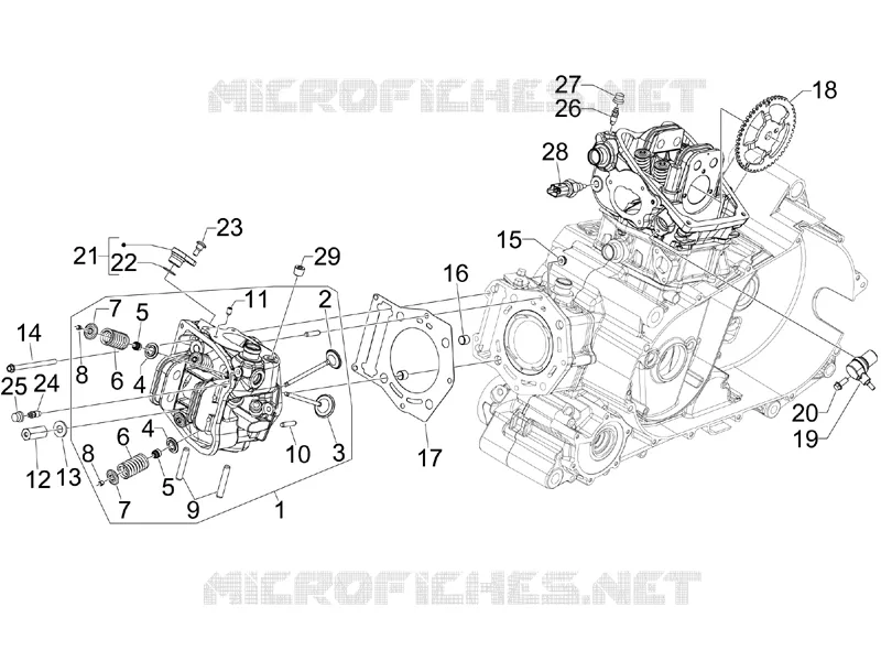Ensemble culasse - Soupape Aprilia APRILIA-SCOOTER 850 SRV 2013  SRV 4T 8V E3