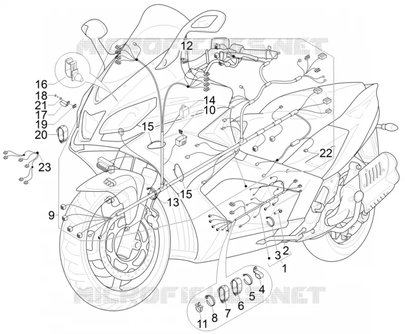 Faisceau de câbles principal Aprilia APRILIA-SCOOTER 850 SRV 2013  SRV 4T 8V E3