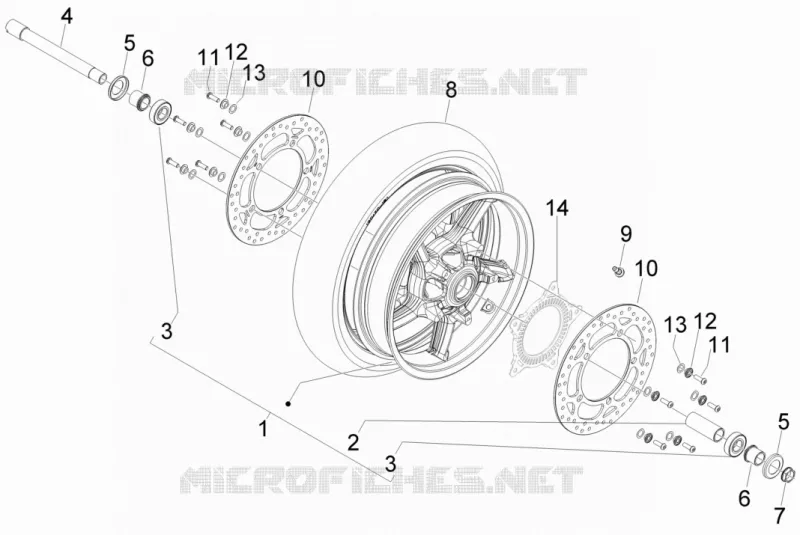 Roue avant Aprilia APRILIA-SCOOTER 850 SRV 2012  SRV 4T 8V E3