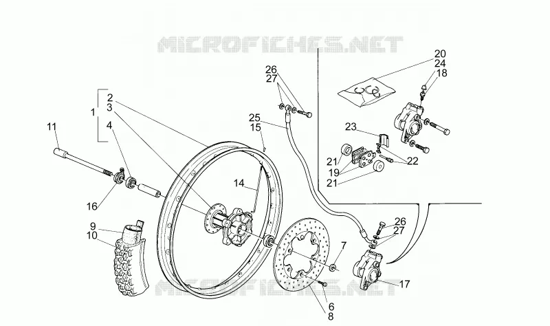 Roue Av. Aprilia APRILIA-MOTORCYCLES 50 TUAREG 1992  TUAREG RALLY