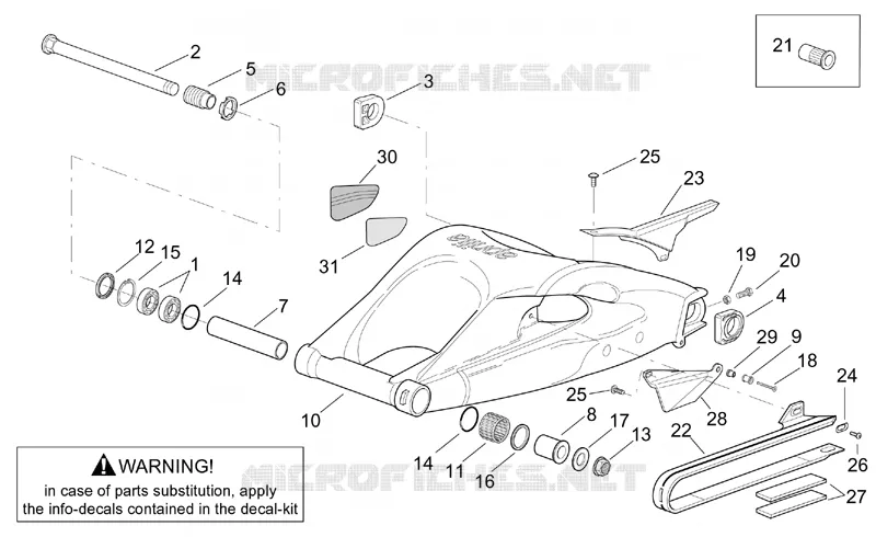 Bras oscillant fini Aprilia APRILIA-MOTORCYCLES 1000 TUONO 2005  RSV 1000 Tuono