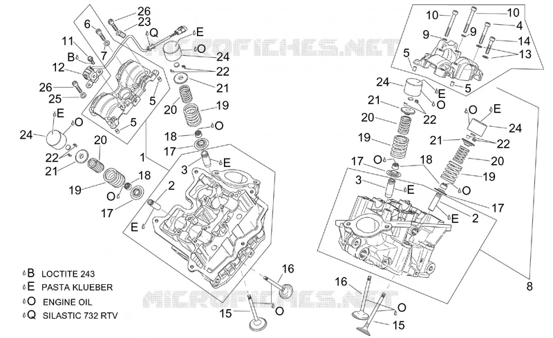 Culasse et soupapes Aprilia APRILIA-MOTORCYCLES 1000 TUONO 2002  RSV 1000 Tuono