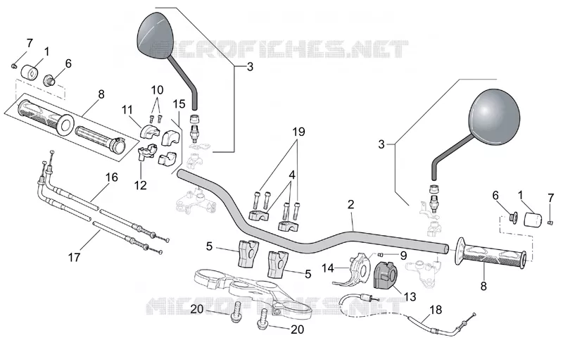 Guidon Aprilia APRILIA-MOTORCYCLES 1000 TUONO 2004  RSV 1000 Tuono