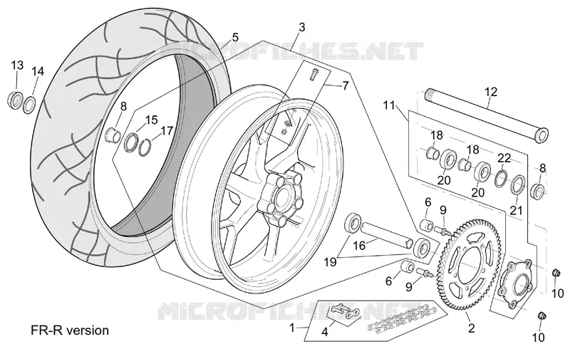 Roue ar.v. R-RF Aprilia APRILIA-MOTORCYCLES 1000 TUONO 2003  RSV 1000 Tuono