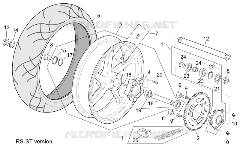Roue ar.v ST-RS Aprilia APRILIA-MOTORCYCLES 1000 TUONO 2005  RSV 1000 Tuono