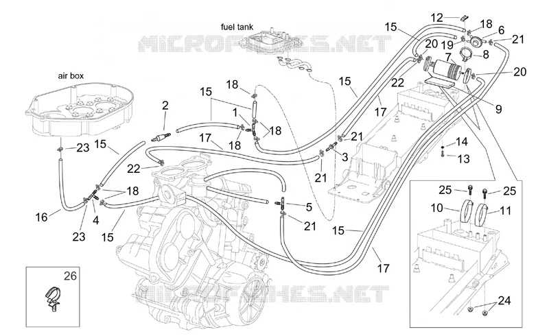 Sys.récup.vap.ess. Aprilia APRILIA-MOTORCYCLES 1000 TUONO 2002  RSV 1000 Tuono
