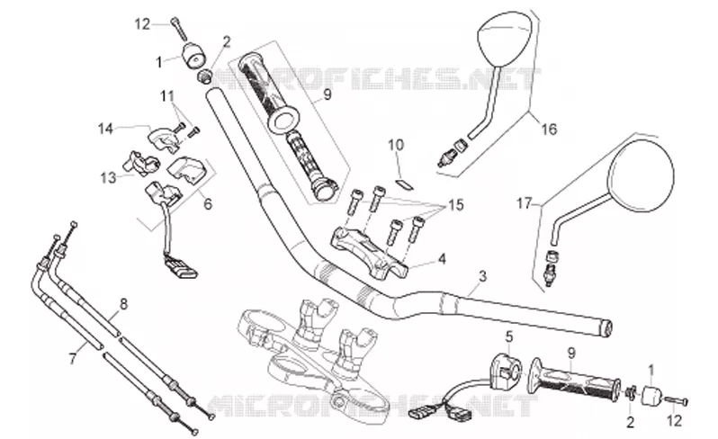 Guidon - Commandes Aprilia APRILIA-MOTORCYCLES 1000 TUONO 2008  RSV 1000 Tuono
