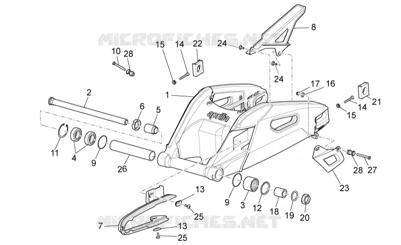 Fourche arriere Aprilia APRILIA-MOTORCYCLES 1100 TUONO 2015  Tuono V4 Factory