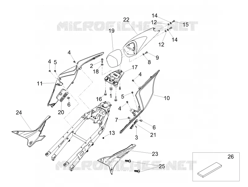 Carrosserie posterieure I Aprilia APRILIA-MOTORCYCLES 1100 TUONO 2017  TUONO V4 FACTORY e4