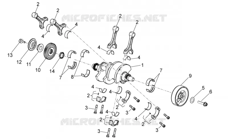 Arbre moteur Aprilia APRILIA-MOTORCYCLES 1100 TUONO 2016  Tuono V4 Factory