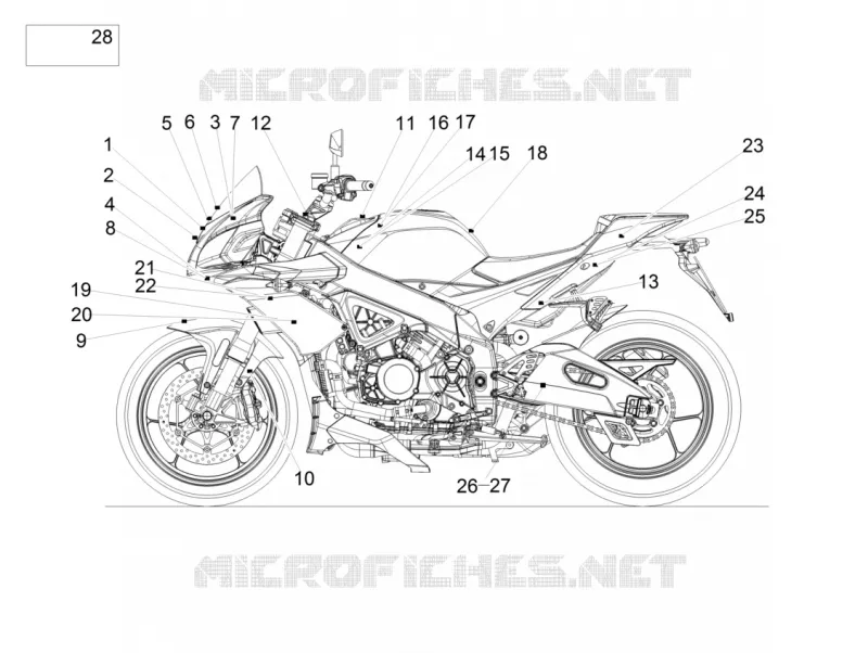 Plaquettes et decalcomanies Aprilia APRILIA-MOTORCYCLES 1100 TUONO 2015  Tuono V4 RR