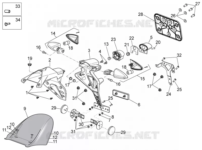 Carrosserie posterieure II Aprilia APRILIA-MOTORCYCLES 1100 TUONO 2016  Tuono V4 RR