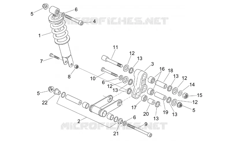 Suspension arriere Aprilia APRILIA-MOTORCYCLES 125 TUONO 2004  RS 125 Tuono