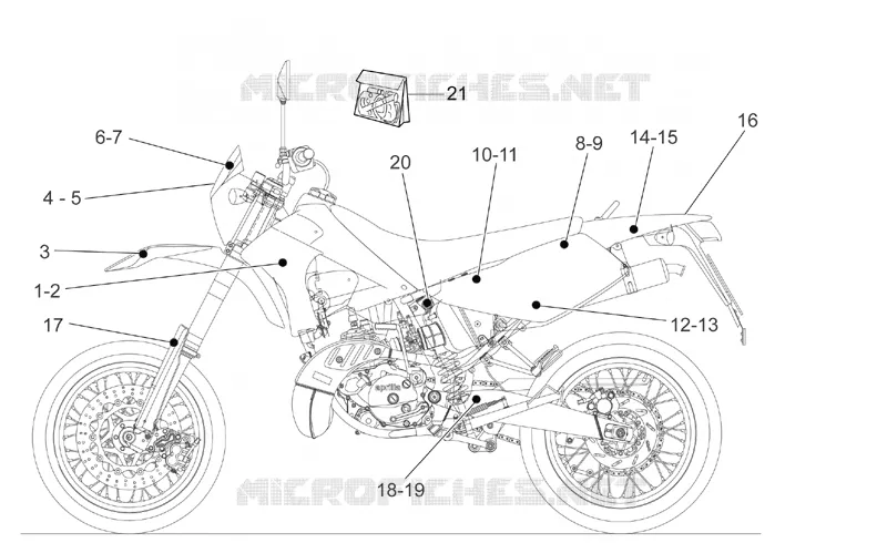 Décalco Aprilia APRILIA-MOTORCYCLES 125 MX 2004  MX SuperMotard
