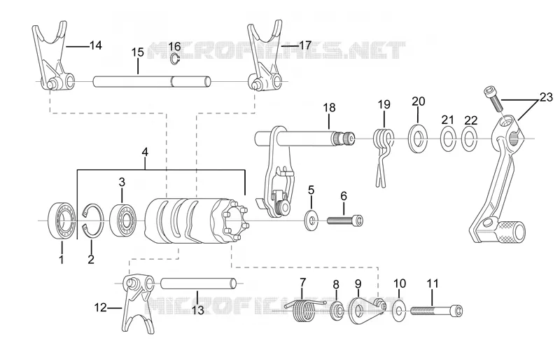 Commande bte vit. Aprilia APRILIA-MOTORCYCLES 125 RX 1997  RX (engine 122cc)