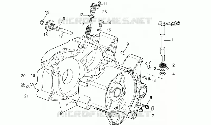 Carter moteur Aprilia APRILIA-MOTORCYCLES 50 RX 1994  RX 3 - 5 MARCE