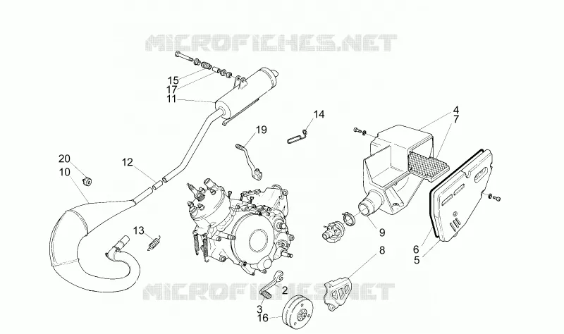 Groupe echappement Aprilia APRILIA-MOTORCYCLES 50 RX 1994  RX 3 - 5 MARCE