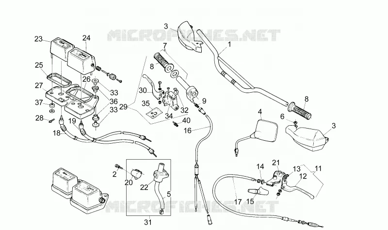 Guidon - Commandes Aprilia APRILIA-MOTORCYCLES 50 RX 1993  RX 3 - 5 MARCE
