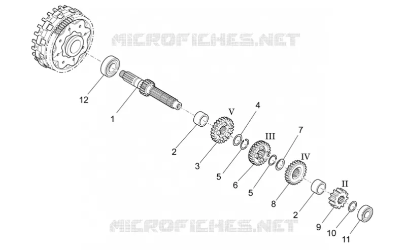 Arbre primaire Aprilia APRILIA-MOTORCYCLES 550 RXV 2010  RXV STREET LEGAL