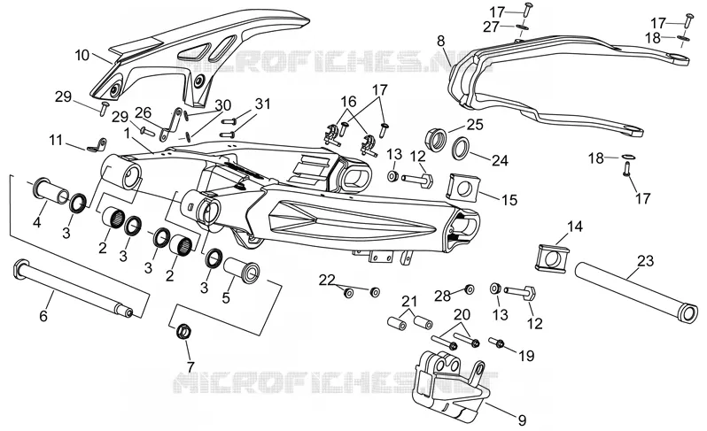 Fourche arriere Aprilia APRILIA-MOTORCYCLES 550 RXV 2010  RXV STREET LEGAL