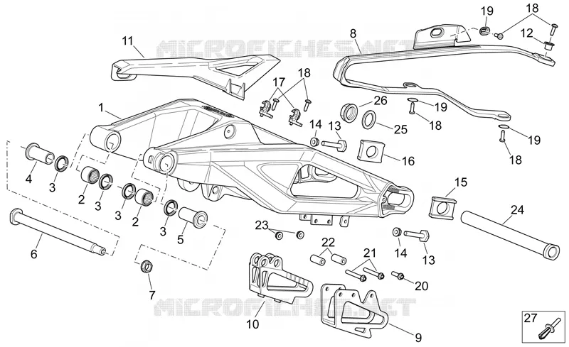 Fourche arriere Aprilia APRILIA-MOTORCYCLES 550 RXV-SXV 2008  RXV-SXV