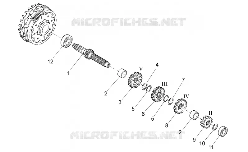 Arbre primaire Aprilia APRILIA-MOTORCYCLES 450 RXV-SXV 2009  RXV-SXV Pikes Peak