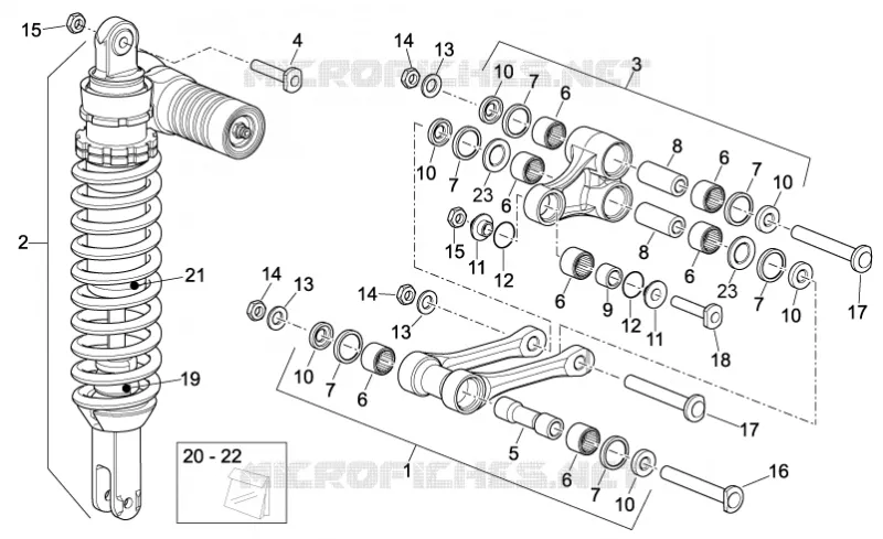 Suspension arriere Aprilia APRILIA-MOTORCYCLES 550 SXV 2011  SXV