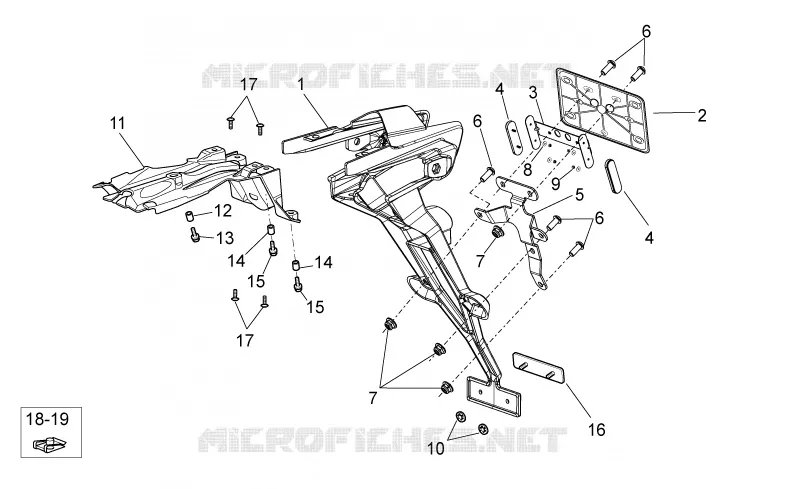 Carrosserie posterieure II Aprilia APRILIA-MOTORCYCLES 450 SXV 2011  SXV STREET LEGAL