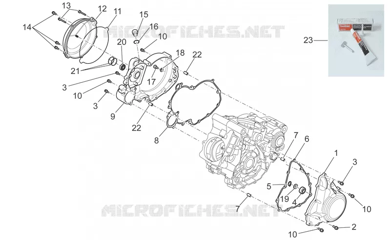 Carter moteur II Aprilia APRILIA-MOTORCYCLES 550 SXV 2011  SXV STREET LEGAL