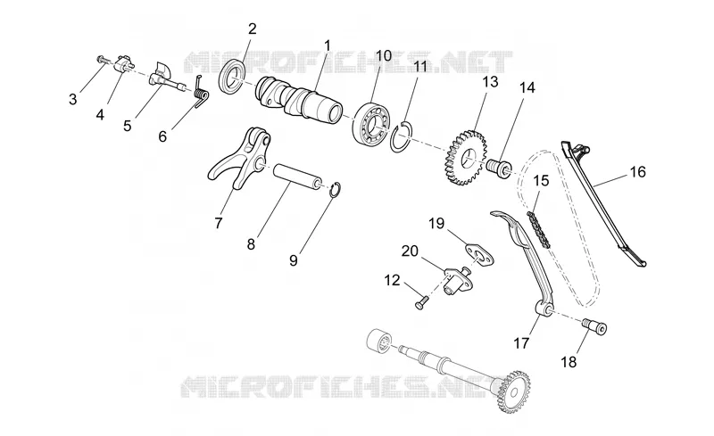 Distribution cylindre avant Aprilia APRILIA-MOTORCYCLES 450 SXV 2009  SXV STREET LEGAL
